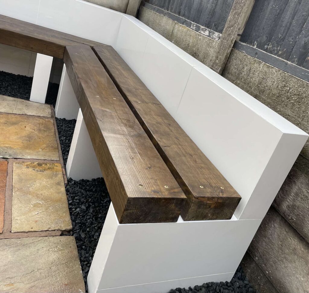 Bespoke garden bench with sleeper seat